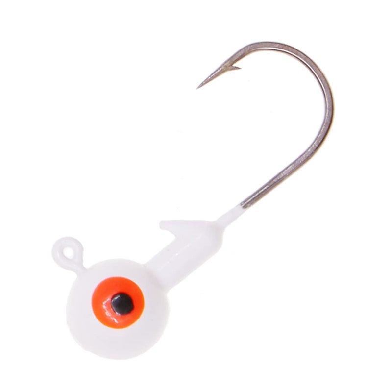 Temorah Fishing Lures Jig Heads,Ball Heads 1/32oz-1oz,Sharp Fishing Hooks for Freshwater or Saltwater (White, 1/32OZ 50PCS) - Image 1